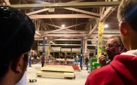 Students tour the Structural Component Systems facilities in Fremont, where Gov. Jim Pillen and other officials celebrated Manufacturing Month in Nebraska. ses that offer credits for high school as well as Metropolitan Community College. 
(Cindy Gonzalez / Nebraska Examiner)