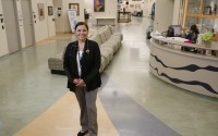 Ashleen Blackbird, a direct descendant of Dr. Susan La Flesche Picotte, works as a nurse practitioner at Twelve Clans Unity Hospital in Winnebago. Blackbird earned a degree in healthcare administration and policy from Creighton University. Then, with La Flesche Picotte in mind, she earned nursing degrees from Morningside University. 
(Jerry L Mennenga / Flatwater Free Press)