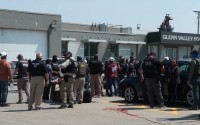 Immigration agents converge at Glenn Valley Foods on June 10, 2025 for an immigration raid. 
(Courtesy of U.S. Immigration and Customs Enforcement)