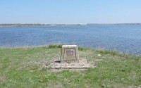 The monument to Hugh Glass, as seen today, at its new location. (Courtesy of Joseph Weixelman)