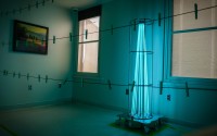 Ultraviolet light is used to disinfect single-use masks and other personal protective equipment in a new process at the University of Nebraska Medical Center. (Courtesy Nebraska Medicine)