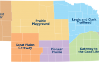 A map showing the different sections available for tours in Nebraska through WanderNebraska. 
(Courtesy of nshsf.com)