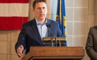 Jesse Bradley, newly appointed director of the soon-to-be Nebraska Department of Water, Energy and Environment. Bradley is currently interim director of the two agencies that will be merged in the next couple of months, May 7, 2025. 
(Zach Wendling / Nebraska Examiner)
