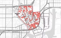 In Tampa, Fla., 30% of the city’s central business district is devoted to parking (shaded areas). As of July 2023, the city had not implemented parking reforms. (Parking Reform Network)