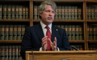 Attorney General Mike Hilgers speaks during a news conference in Lincoln.
 (Zach Wendling / Nebraska Examiner)