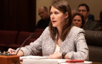 State Sen. Kathleen Kauth of Omaha introduces a bill to change the role of public health directors on Wednesday, Feb. 15, 2023, in Lincoln, Neb. 
(Zach Wendling / Nebraska Examiner)