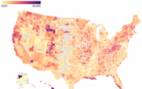 Average cost of federal flood insurance by county