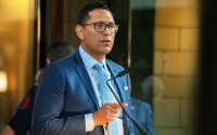 State Sen. Tony Vargas of Omaha speaks on the floor of the Legislature on Aug. 13, 2024. 
(Zach Wendling / Nebraska Examiner)