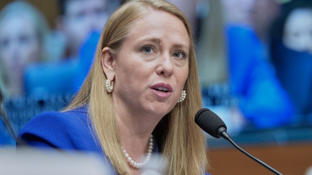 Andrea Lucas, lawyer and member of the Equal Employment Opportunity Commission, testifies during a Senate Health, Education, Labor, and Pensions (HELP) Committee hearing, June 18, 2025, on Capitol Hill in Washington. 
(Mariam Zuhaib / AP Photo)