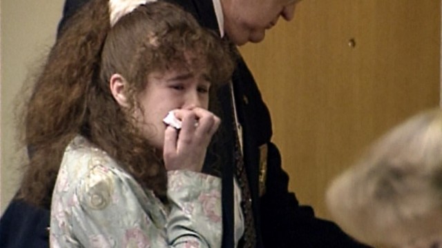 In this image from video provided by WBIR-TV, Christa Pike cries after being sentenced to death on March 30, 1996 in Knoxville, Tenn.
(WBIR-TV via AP)