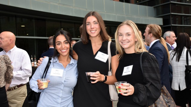 Attorneys Laura Peska (Koukol Johnson Schmit & Milone, LLC), Brenna Bushey (Abrahams Kaslow & Cassman LLP), and Cameron Scott (Cline Williams Wright Johnson & Oldfather)enjoying drinks at the Omaha Bar Association’s Fall Gathering.
(Carla Chance / The Daily Record)