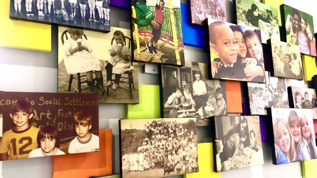A collage of Kids Can history, which harkens back  to its 1908 founding in South Omaha as a part of the national Social Settlement movement to help immigrants. Based on a Nebraska Survey, most favor state investment in child care and early learning. (Cindy Gonzalez / Nebraska Examiner)
