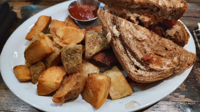 The Reuben's fries were decent, and I do love sauerkraut. This could be an alright choice if you need to find a palace to dine with a vegan. I'm not saying you will love it or anything. 
(Austin Petak / The Daily Record)