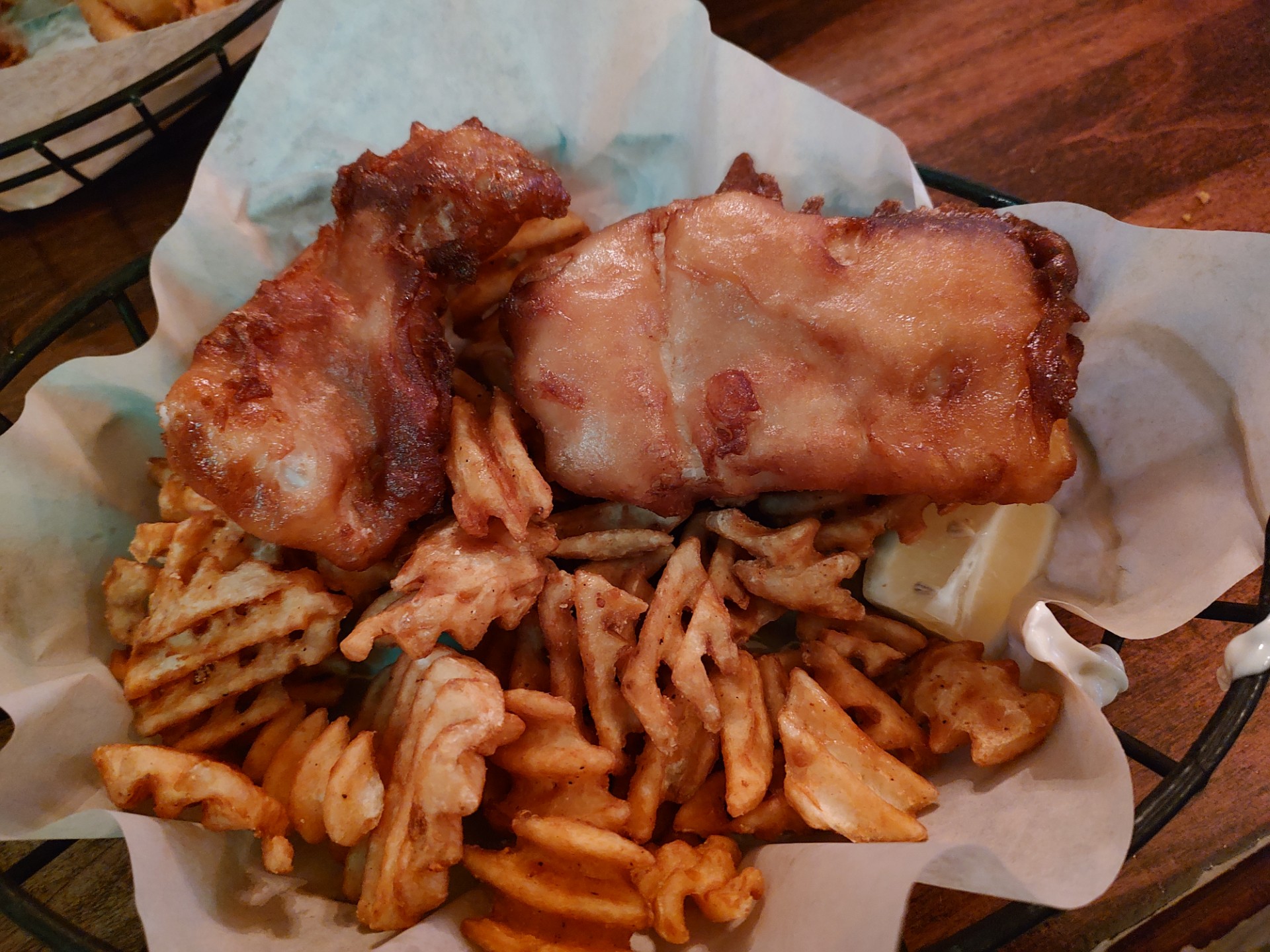 The wonderfully fried fish fillet&#039;s, and spot-on &quot;chips.&quot; <br />(Austin Petak / The Daily Record)