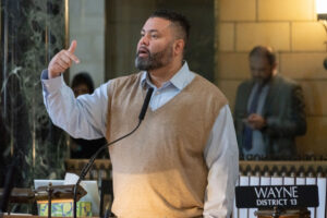 State Sen. Justin Wayne of Omaha.<br />  (Zach Wendling / Nebraska Examiner)