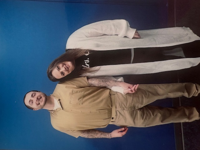 Montpetit (right) and Ely got married in February 2025 in a 20-minute ceremony at the Reception and Treatment Center in Lincoln.<br />(Courtesy Julie Montpetit)